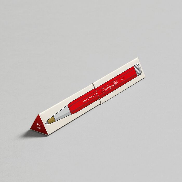 Drehgriffel Nr. 1, Rouge - Stylo gel avec encre noire