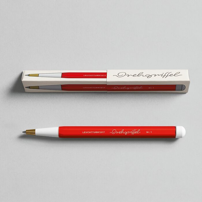 Drehgriffel Nr. 1, Rouge - Stylo gel avec encre noire