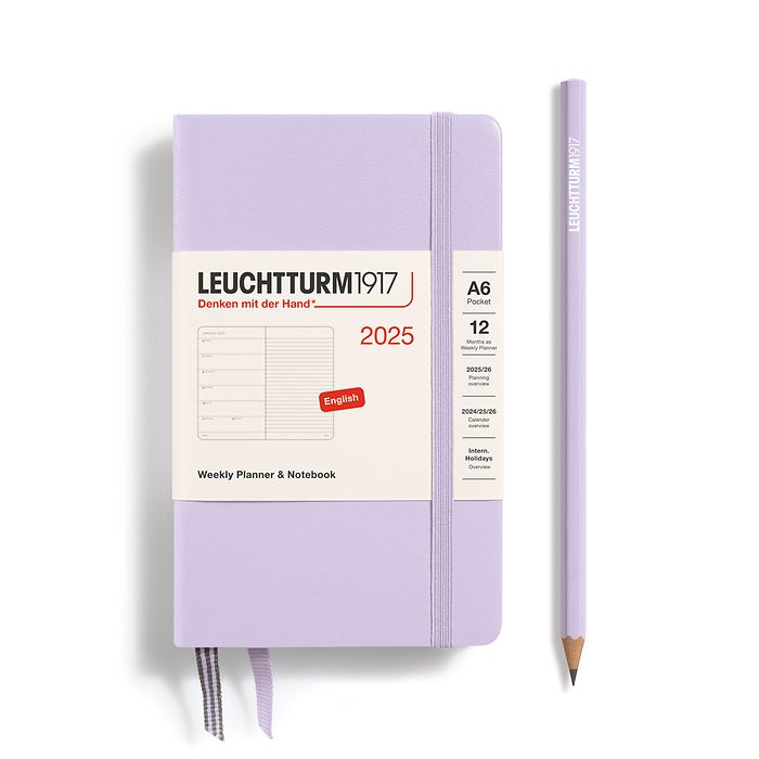 Agenda Semainier & Carnet Pocket (A6) 2025, Lilac, Anglais