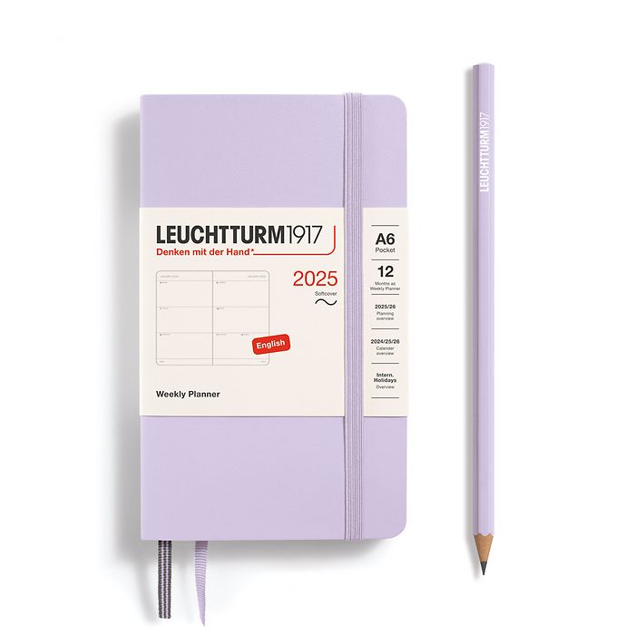 Agenda Semainier Pocket (A6) 2025, Couverture souple, Lilac, Anglais