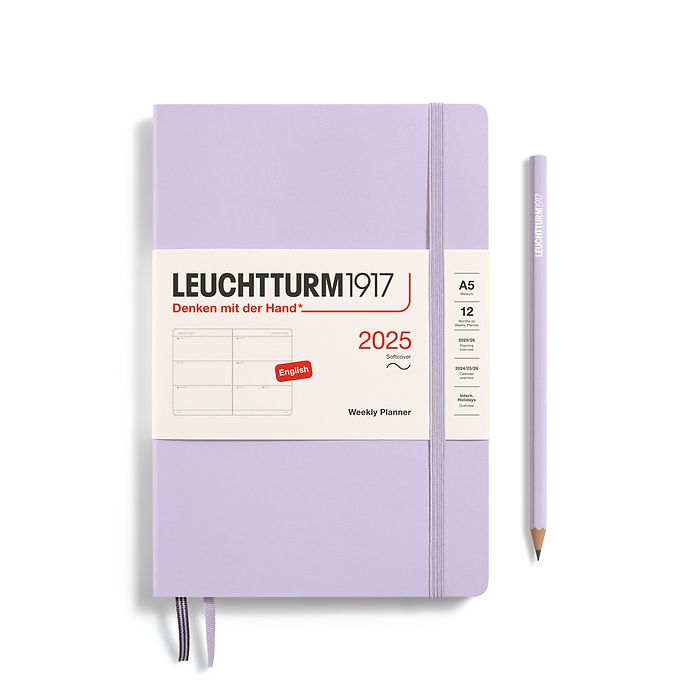 Agenda Semainier Medium (A5) 2025, Couverture souple, Lilac, Anglais