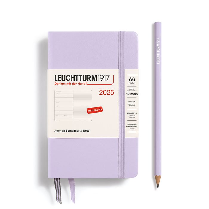 Agenda Semainier & Carnet Pocket (A6) 2025, Lilac, Français