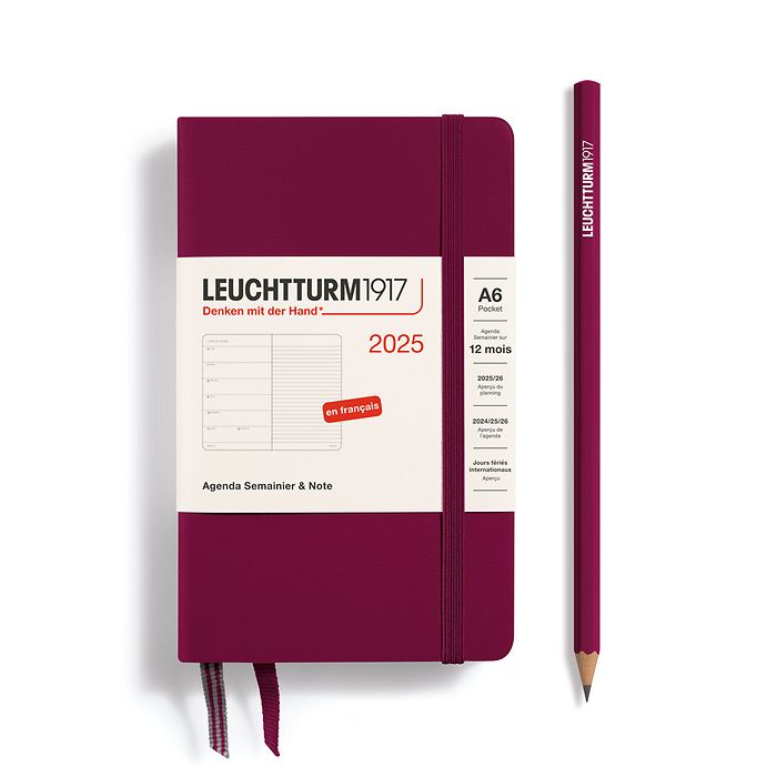 Agenda Semainier & Carnet Pocket (A6) 2025, Port Red, Français