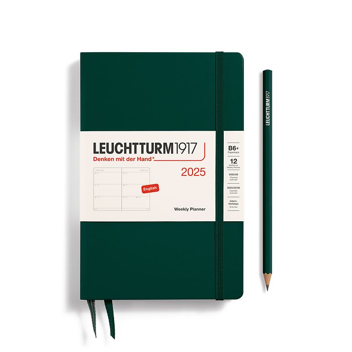 Agenda Semainier Paperback (B6+) 2025, Forest Green, Anglais