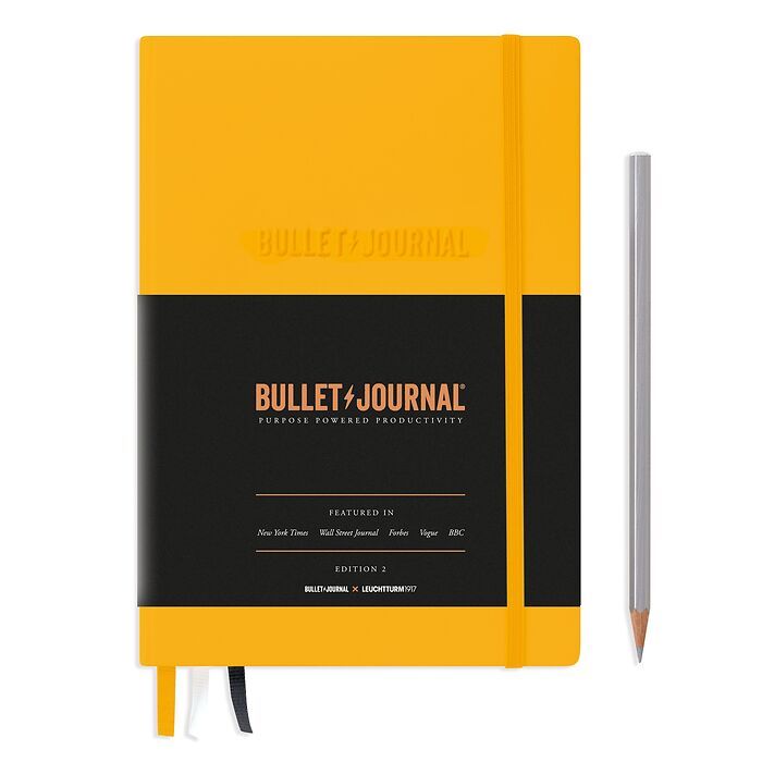 Bullet Journal Edition 2, Medium (A5), Couv. rigide, 206 pages num., Yellow24, pointillé