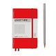 Carnet Pocket (A6) couverture rigide, 187 pages numérotées, quadrillé, rouge